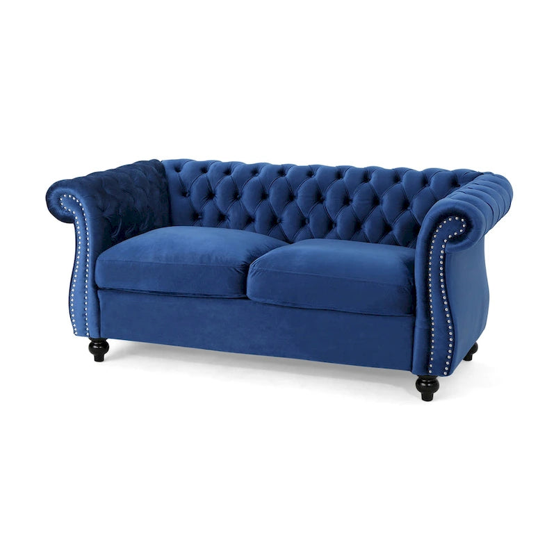 Christopher Knight Home - Somerville, pehmustettu Chesterfield-tyylinen kahden istuttava sohva koristeellisilla naulapäillä