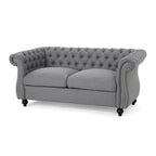 Christopher Knight Home - Somerville, pehmustettu Chesterfield-tyylinen kahden istuttava sohva koristeellisilla naulapäillä