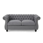Christopher Knight Home - Somerville, pehmustettu Chesterfield-tyylinen kahden istuttava sohva koristeellisilla naulapäillä