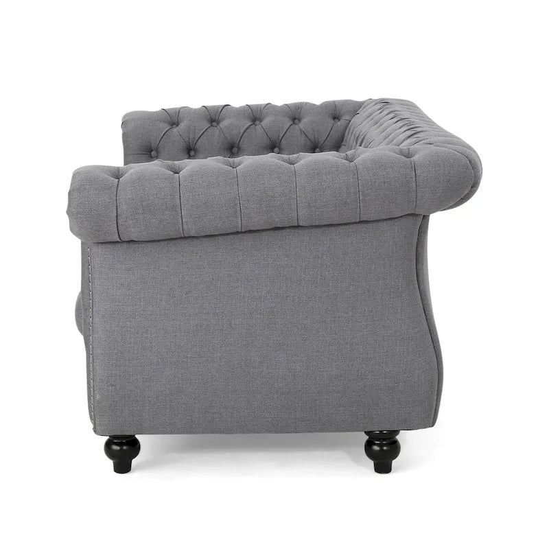 Christopher Knight Home - Somerville, pehmustettu Chesterfield-tyylinen kahden istuttava sohva koristeellisilla naulapäillä