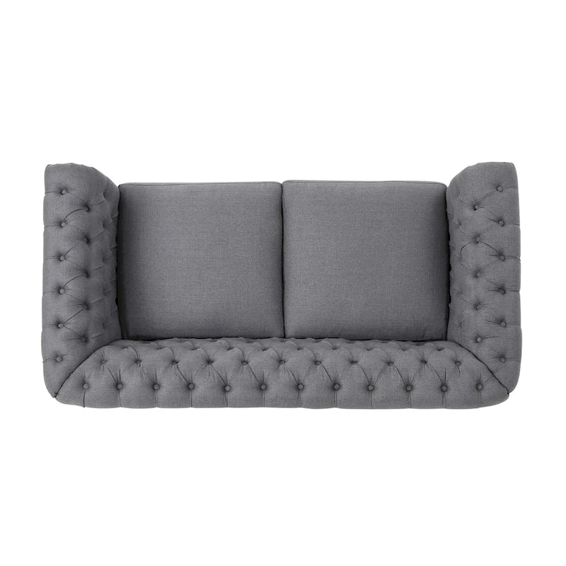 Christopher Knight Home - Somerville, pehmustettu Chesterfield-tyylinen kahden istuttava sohva koristeellisilla naulapäillä