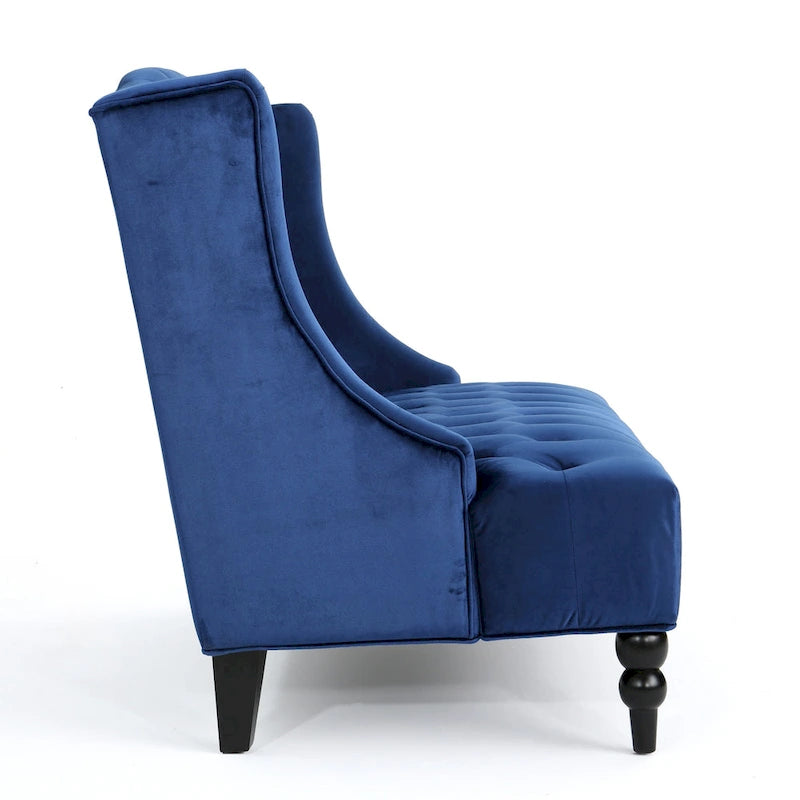 Leora Modern Glam Tufted Velvet Wingback Loveseat by Christopher Knight Home