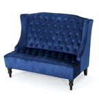 Leora Modern Glam Tufted Velvet Wingback Loveseat by Christopher Knight Home