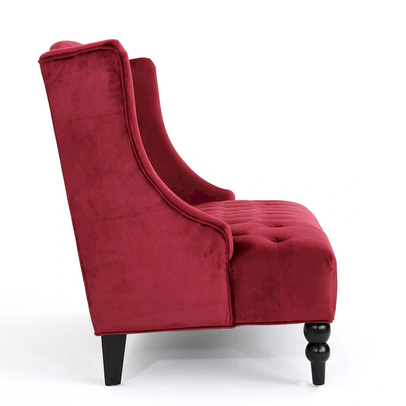 Leora Modern Glam Tufted Velvet Wingback Loveseat by Christopher Knight Home