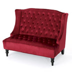 Leora Modern Glam Tufted Velvet Wingback Loveseat by Christopher Knight Home