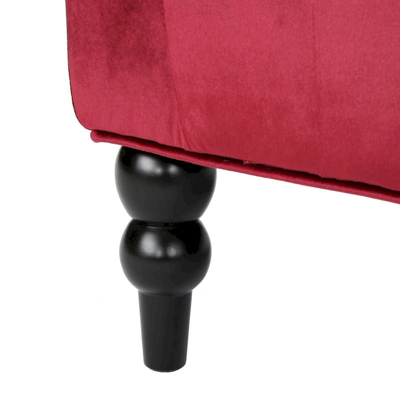 Leora Modern Glam Tufted Velvet Wingback Loveseat by Christopher Knight Home
