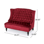 Leora Modern Glam Tufted Velvet Wingback Loveseat by Christopher Knight Home