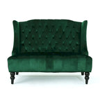 Leora Modern Glam Tufted Velvet Wingback Loveseat by Christopher Knight Home