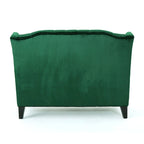 Leora Modern Glam Tufted Velvet Wingback Loveseat by Christopher Knight Home