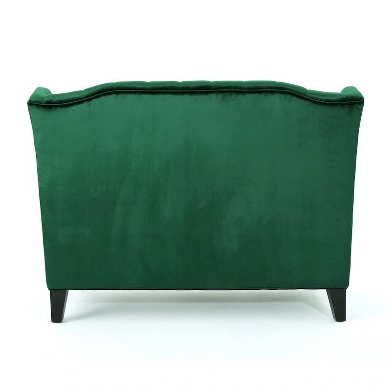 Leora Modern Glam Tufted Velvet Wingback Loveseat by Christopher Knight Home