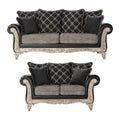 Roundhill Furniture San Marino Two-tone Fabric Wooden Sofa and Loveseat Set