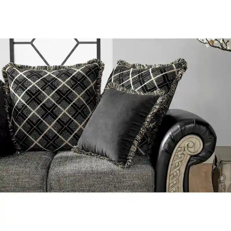 Roundhill Furniture San Marino kaksivärinen kangas- ja puurunkoisen sohvan ja kahden istuttavan sohvan ryhmä
