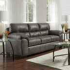 Współczesny zestaw kanapy i dwuosobowej sofy z tkaniny Tirana Pillow-top marki Roundhill Furniture w kolorze Sequoia Ash