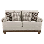 Harleson Traditional Wheat Brown Loveseat with Nailhead Trim