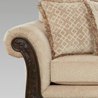 Ensemble de salon Roundhill Furniture Hernen en 2 pièces, avec cadres en bois sculpté