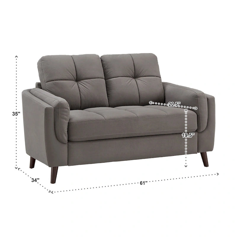 Canapé deux places Dorelle de 61 de largeur avec accoudoirs en microfibre, par iNSPIRE Q Modern