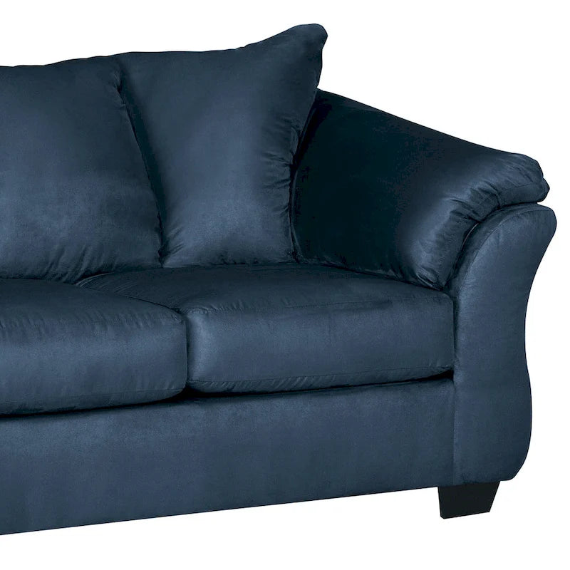 Roundhill Furniture Aruca tengerészkék mikroszálas kétszemélyes kanapé párnázott háttámlával