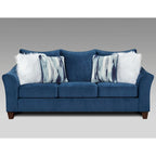 Roundhill Furniture Camero 4-teiliges Sofaset aus Stoff mit Kissenlehne in Marineblau