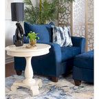 Roundhill Furniture Camero 4-teiliges Sofaset aus Stoff mit Kissenlehne in Marineblau