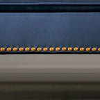 Conjunto de sofá de 2 piezas Adeben de Furniture of America, de transición, tela azul, ribete de tachuelas y capitoné