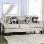 Stormy Thistle modernes 2-teiliges Wohnzimmerset aus elfenbeinfarbenem Stoff von Furniture of America