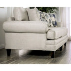 Stormy Thistle modernes 2-teiliges Wohnzimmerset aus elfenbeinfarbenem Stoff von Furniture of America