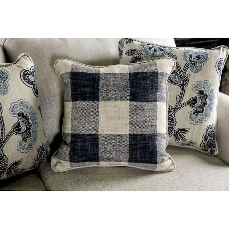 Stormy Thistle modernes 2-teiliges Wohnzimmerset aus elfenbeinfarbenem Stoff von Furniture of America