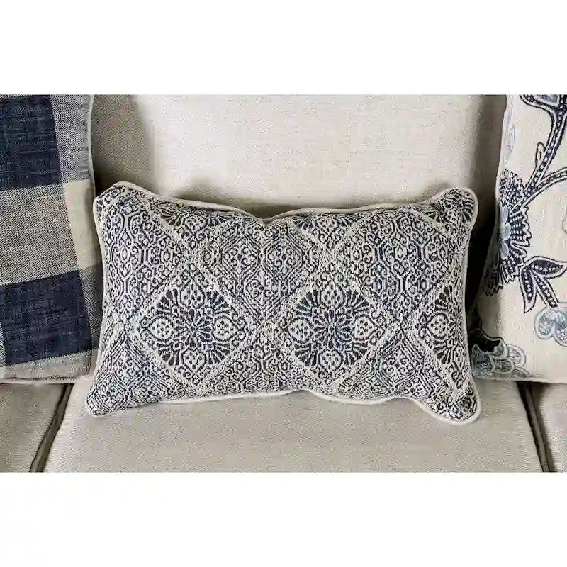 Stormy Thistle modernes 2-teiliges Wohnzimmerset aus elfenbeinfarbenem Stoff von Furniture of America