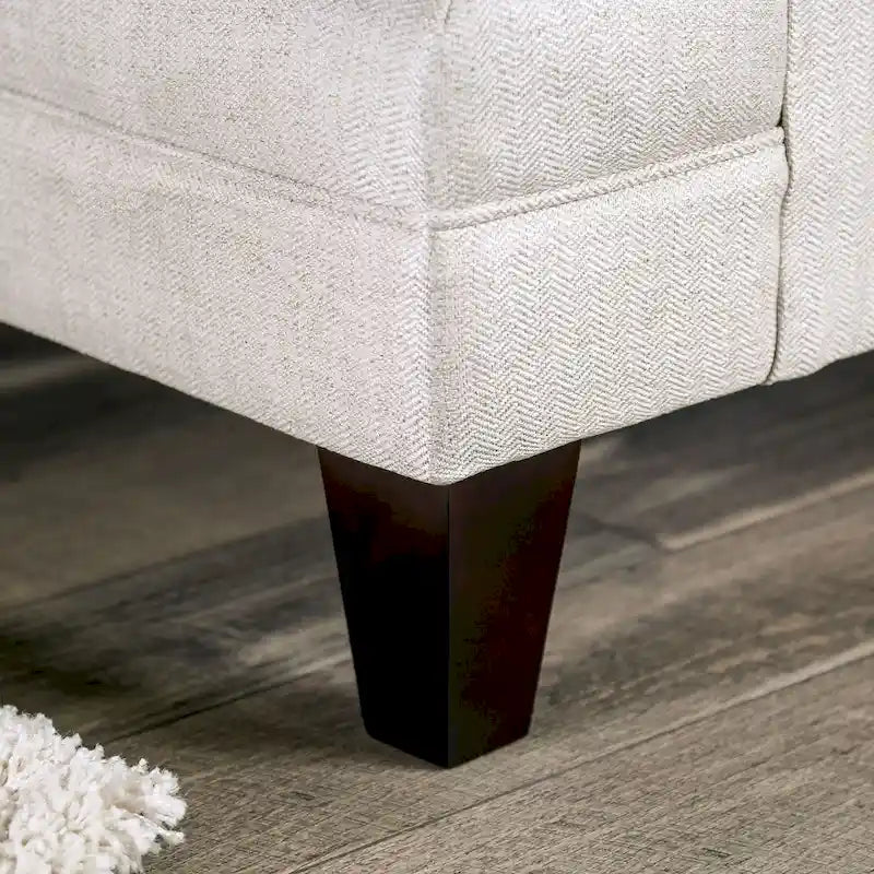 Stormy Thistle modernes 2-teiliges Wohnzimmerset aus elfenbeinfarbenem Stoff von Furniture of America