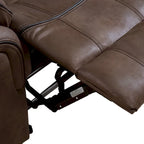 Verne Brown Manual Microsuede Glider Reclining Loveseat with Center Storage Console