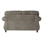 Roundhill Furniture Leinster kőszürke, műbőrrel kárpitozott, szegecses kétszemélyes kanapé