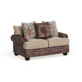 Furniture of America imzalı Dhirendra geleneksel kahverengi suni deri iki kişilik koltuk