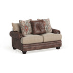 Furniture of America imzalı Dhirendra geleneksel kahverengi suni deri iki kişilik koltuk