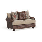 Furniture of America imzalı Dhirendra geleneksel kahverengi suni deri iki kişilik koltuk