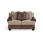 Furniture of America imzalı Dhirendra geleneksel kahverengi suni deri iki kişilik koltuk