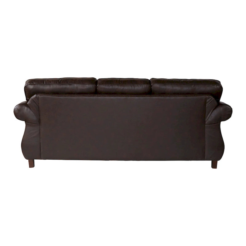 Ensemble Roundhill Furniture Leinster de canapé et causeuse en tissu rembourré avec clous décoratifs, espresso