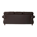 Ensemble Roundhill Furniture Leinster de canapé et causeuse en tissu rembourré avec clous décoratifs, espresso