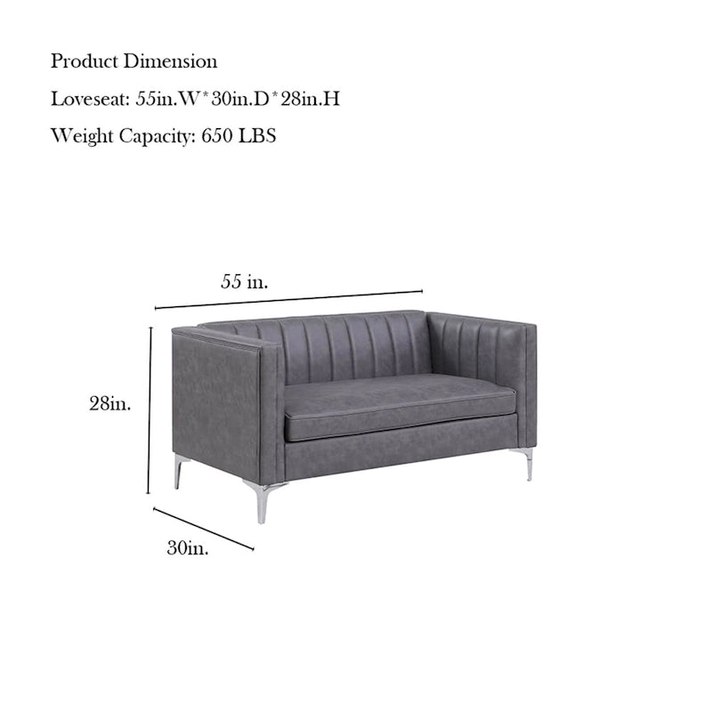 Nowoczesny zestaw sof do salonu Morden Fort, 3-częściowy zestaw: sofa, dwuosobowa sofa i fotel