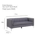 Nowoczesny zestaw sof do salonu Morden Fort, 3-częściowy zestaw: sofa, dwuosobowa sofa i fotel
