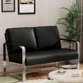 Kleine loveseatbank, mini leren bankje, loveseat van imitatieleer voor kleine ruimtes, kleine loveseatbank van imitatieleer, kleine bank
