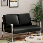 Kleine loveseatbank, mini leren bankje, loveseat van imitatieleer voor kleine ruimtes, kleine loveseatbank van imitatieleer, kleine bank