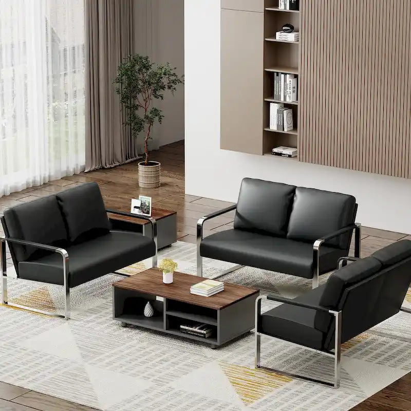 Kleine loveseatbank, mini leren bankje, loveseat van imitatieleer voor kleine ruimtes, kleine loveseatbank van imitatieleer, kleine bank