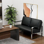Kleine loveseatbank, mini leren bankje, loveseat van imitatieleer voor kleine ruimtes, kleine loveseatbank van imitatieleer, kleine bank