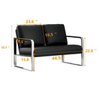 Kleine loveseatbank, mini leren bankje, loveseat van imitatieleer voor kleine ruimtes, kleine loveseatbank van imitatieleer, kleine bank