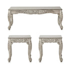 Roundhill Furniture San Marino 2-farbiges Set aus Sofa und Loveseat mit Holzrahmen und 3 Tischen in Ebenholz