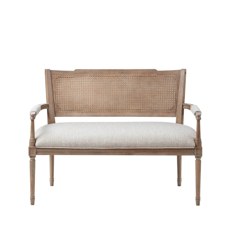 Panca Willshire beige in legno naturale recuperato Madison Park