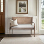 Panca Willshire beige in legno naturale recuperato Madison Park