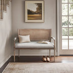 Panca Willshire beige in legno naturale recuperato Madison Park