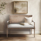 Panca Willshire beige in legno naturale recuperato Madison Park
