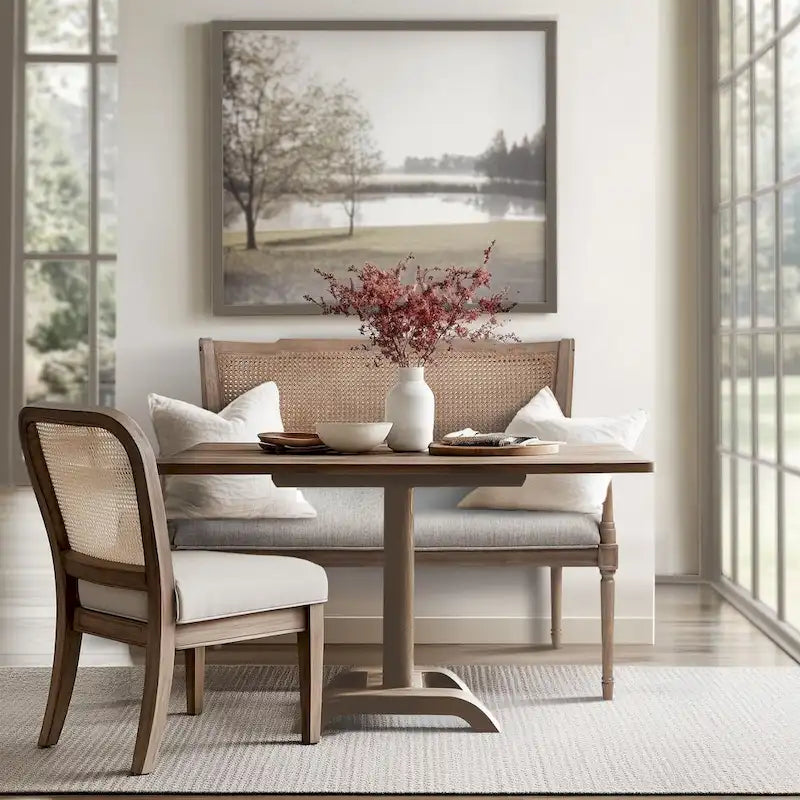 Panca Willshire beige in legno naturale recuperato Madison Park